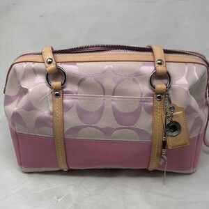 Coach Pink and Cream Tote Bag
